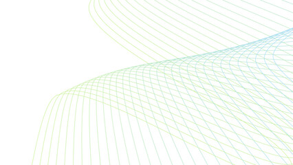 黄緑と水色の曲線の抽象背景　ベクター
