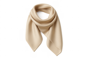 Beige silk satin scarf representing fashion accessory