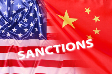 Flag of the United States of America on white background