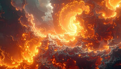 Fiery Inferno: A Dramatic Swirl of Intense Orange and Red Flames.