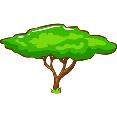 Pixel Art Tree With Lush Green Canopy And Brown Trunk On A Transparent Background Vibrant Simple Illustration Of Nature And Outdoors