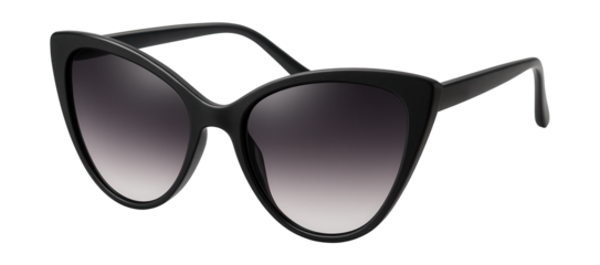 Gradient lens cat-eye sunglasses with slim plastic frames.