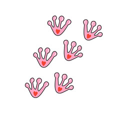 cute baby frog footprints