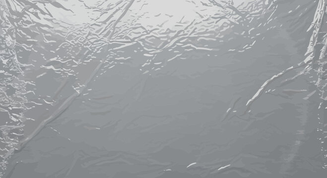 Abstract wrinkled silver foil texture background with blurred light effect