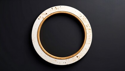 Empty Coffee Ring Mark on a Dark Surface with Abstract Coffee Stain Art.