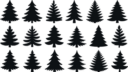 Obraz premium chritmas tree silhouettes