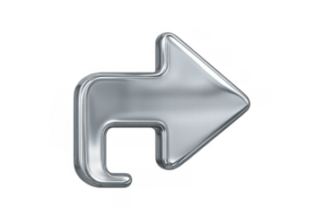 Silver share arrow icon pointing right and curving down, representing social media sharing and digital forward actions