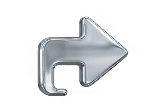 Silver share arrow icon pointing right and curving down, representing social media sharing and digital forward actions