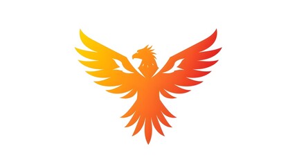 Obraz premium Stylized vector illustration of an eagle made from flowing flames