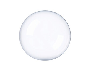 Clear Glass Sphere Reflecting Light on White Background 2.
