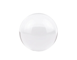 Clear Glass Sphere Reflecting Light on White Background 3.
