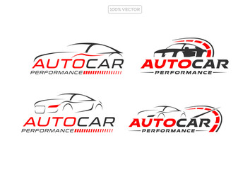 set of Automotive Speed Logo Vector Concept Illustration on Transparant Background