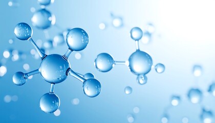 Molecular Structure 3D Illustration of science with chemistry, and and abstract atom design.