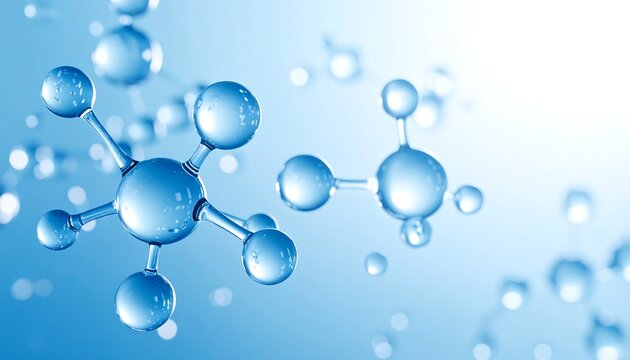 Molecular Structure 3D Illustration of science with chemistry, and and abstract atom design.
