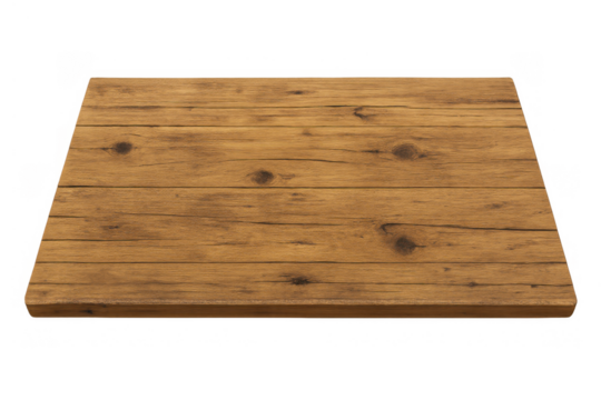Rustic wooden table top with natural texture and perspective view isolated on transparent background - Powered by Adobe
