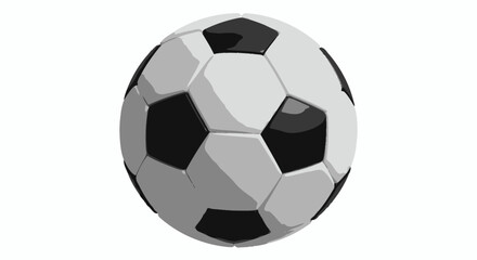 A classic black and white soccer ball, rendered as a clean vector illustration, is perfectly isolated on a transparent background, ready for graphic design projects.