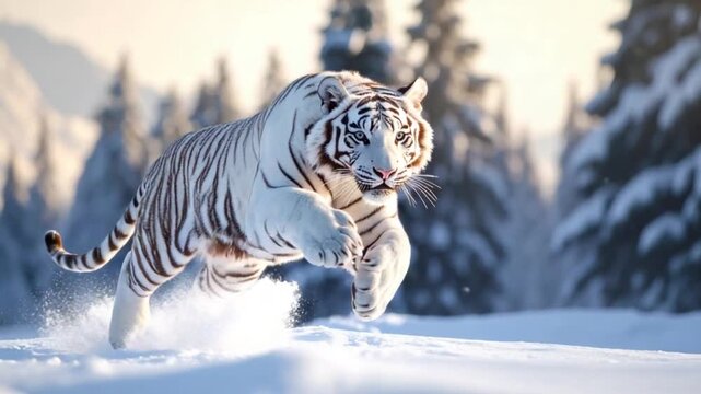 white tiger in snow