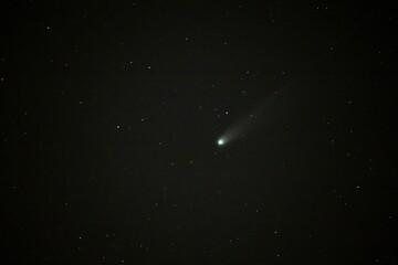 Comet C/2025 A6 (Lemmon) with a glowing tail, showcasing a stunning celestial phenomenon in outer...