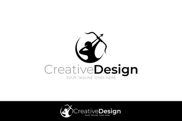 archery athlete logo with a simple appearance, simple logos
