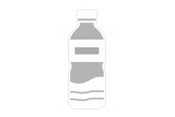 Plastic water bottle icon representing beverage, hydration, liquid and drink, transparent background