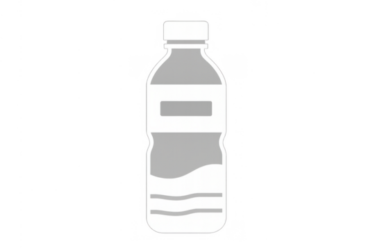 Plastic water bottle icon representing beverage, hydration, liquid and drink, transparent background - Powered by Adobe