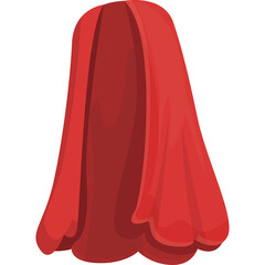 Red Cartoon Cape Icon With Transparent Background Ideal For Fantasy And Superheroes Themed Designs And Digital Artwork