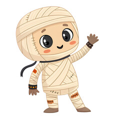 Mummy Mascot — Cozy Wraps, Isolated on transparent background