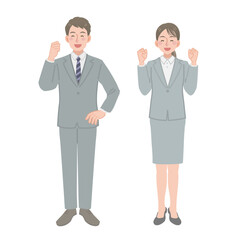 やる気のある新入社員の男女