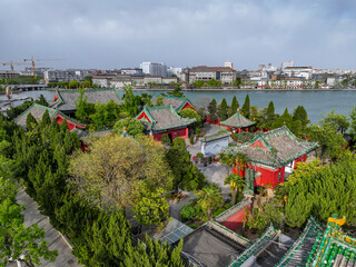 Aerial photography of Baogong Temple in Kaifeng City, Henan Province