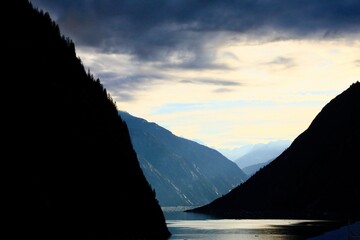 Coastal landscape with steep cliffs