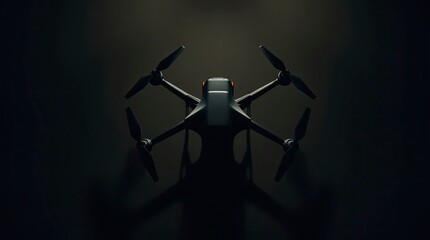 Overhead Bird&rsquo;s-Eye View of a Drone Attraction with High Contrast Low-Key Lighting