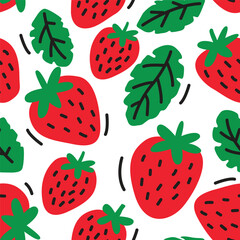 Cute Strawberry Seamless Pattern for Kids and Baby Products 