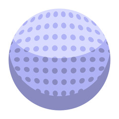 A Pale Purple Golf Ball With Dimples Rendered In Isometric Style On A Transparent Background Representing A Sport Equipment