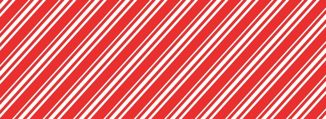 Christmas candy cane striped seamless pattern. Christmas candycane background with red stripes. Caramel diagonal print. Xmas traditional wrapping texture. Vector illustration.Eps10