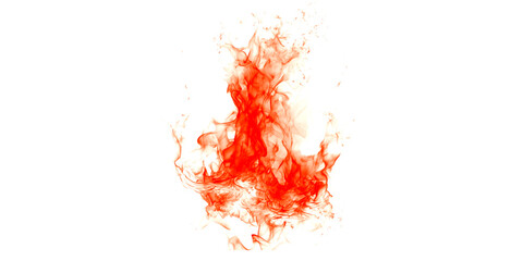 Abstract red fire flames isolated on transparent background