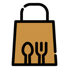 takeaway food bag icon