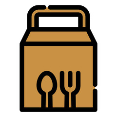 takeaway food packaging icon