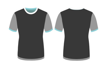 Two-Tone Sport T-Shirt Mockup Black Grey Block Color