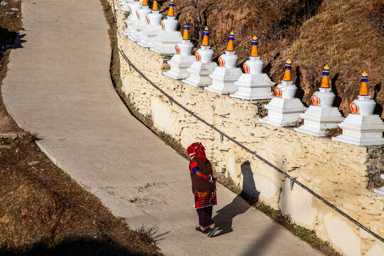 Traditional tibetan village right next to Muya Temple, located in Lhagang Township, Kangding City, Garze Tibetan Autonomous Prefecture, Sichuan province, China