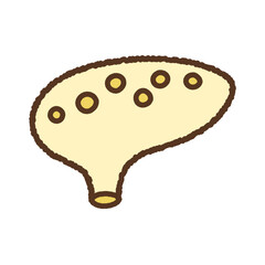 手書き風の単品アイコンイラスト　オカリナ