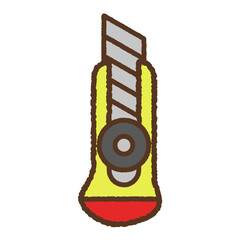 手書き風の単品アイコンイラスト　カッター