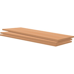 Stack Of Light Brown Wooden Planks With Straight Edges And Smooth Texture Isolated On White Background