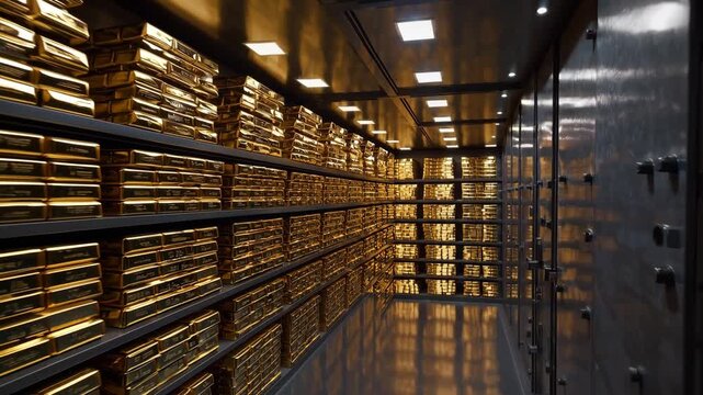 Vault Gold Bar Wealth Security Metal Bank Storage Investment Finance Precious Metal Safe Deposit Luxury Asset Treasure Bullion Prosperity Reserve