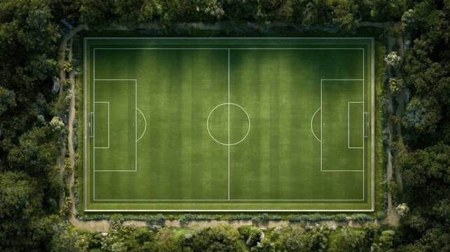 aerial view of a soccer field - Powered by Adobe