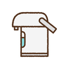 手書き風の単品アイコンイラスト　電気ポット