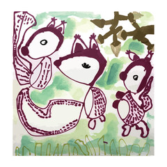 リス・子供の絵(手書きイラスト・幼稚園)