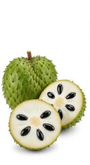 Juicy Soursop Fruit with a Whole and Cut Pieces