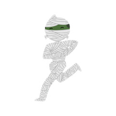 Cute Cartoon Mummy Character Running or Jogging
