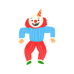 Cute Cartoon Clown Character Dancing or Bending Down