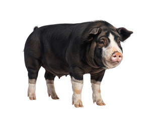 Fototapeta premium Black and White Pig Standing
